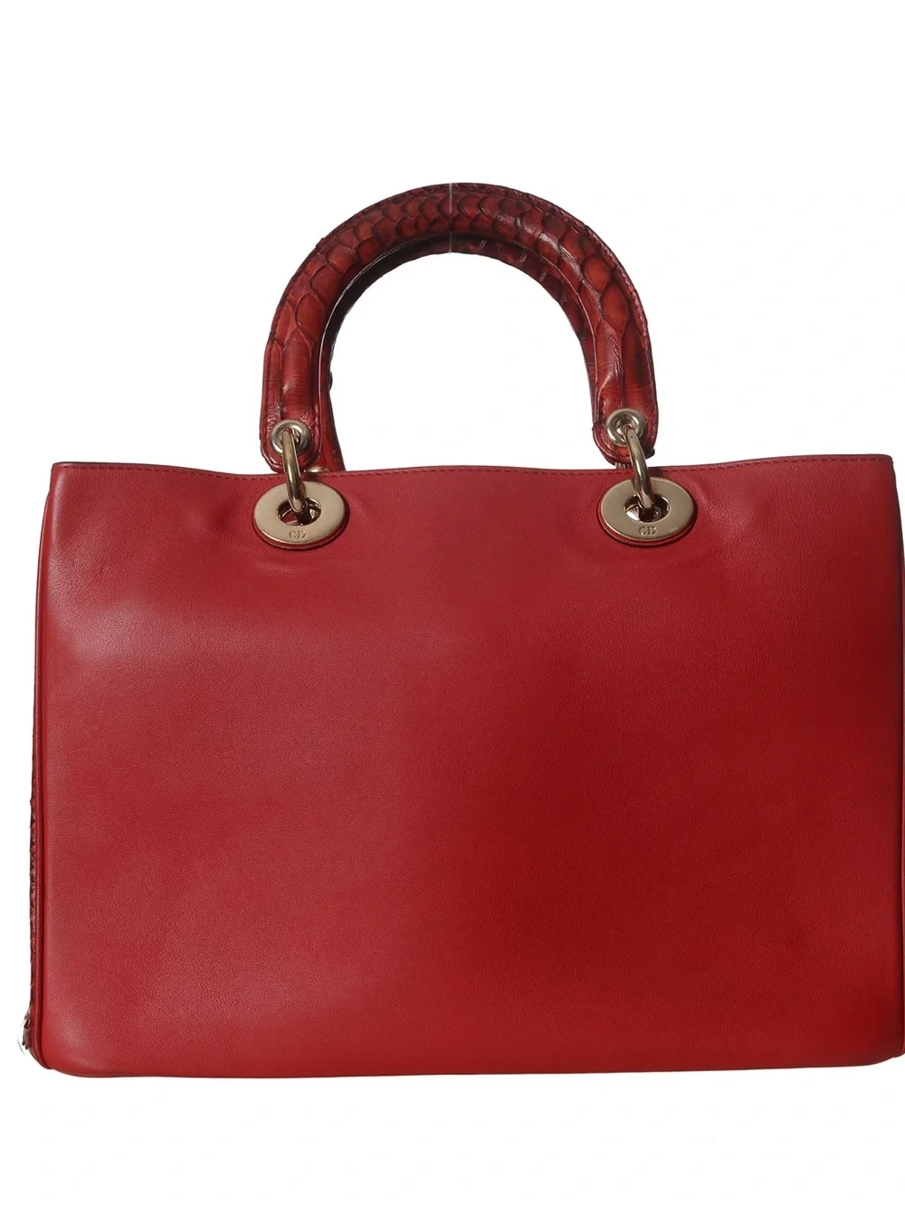 ♥️Dior Red Diorissimo Loho Large Designer Top-Handle Tote with Gold Hardware ♥️